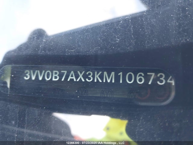 3VV0B7AX3KM106734 Volkswagen 2019