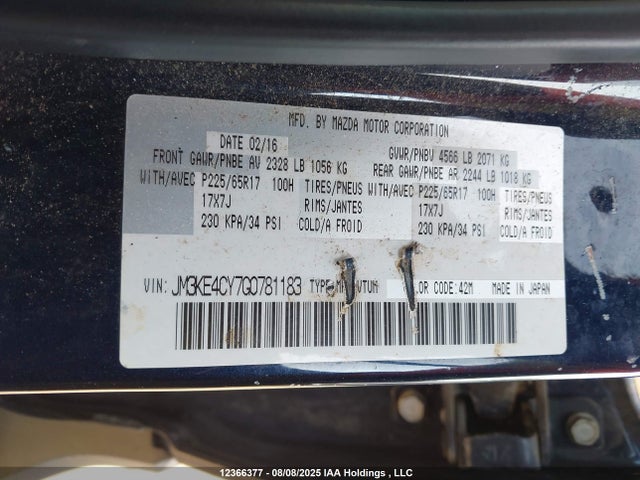 JM3KE4CY7G0781183 Mazda py