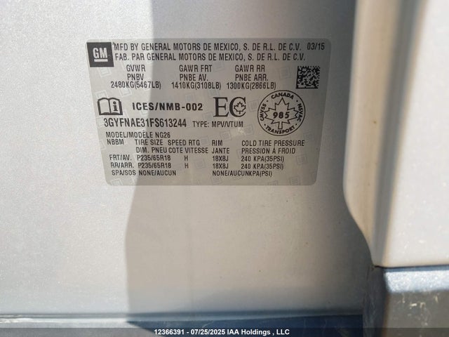 Cadillac Srx V6 2015 3GYFNAE31FS613244 Image 24