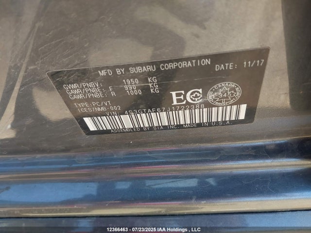 4S3GTAF67J1722388 Subaru Impreza