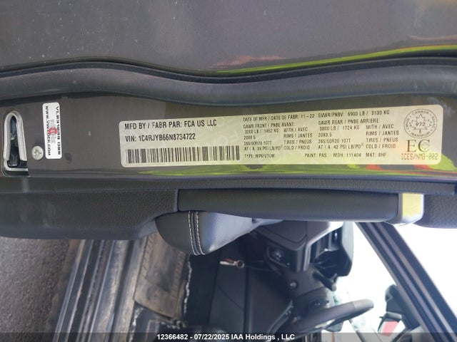 1C4RJYB66N8734722 Jeep Grand Cherokee