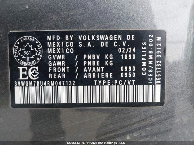 3VWGM7BU4RM047132 Volkswagen tsi