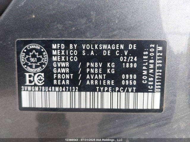 3VWGM7BU4RM047132 Volkswagen tsi
