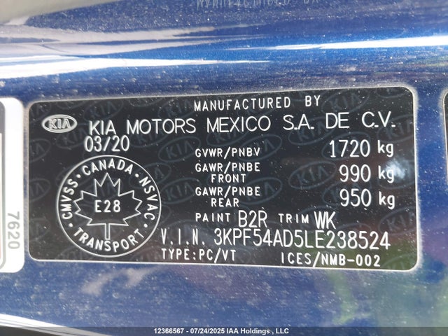 KIA mpi nu 2020 3KPF54AD5LE238524 Image 9