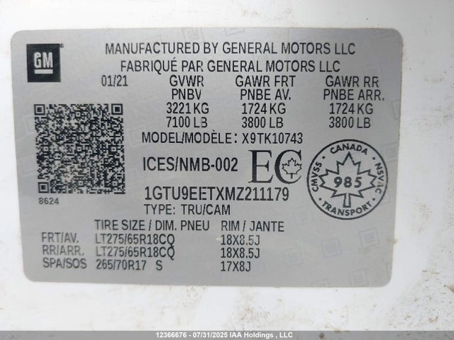 1GTU9EETXMZ211179 GMC lm2
