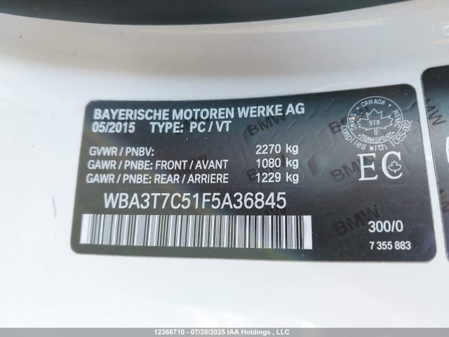 WBA3T7C51F5A36845 BMW 2015