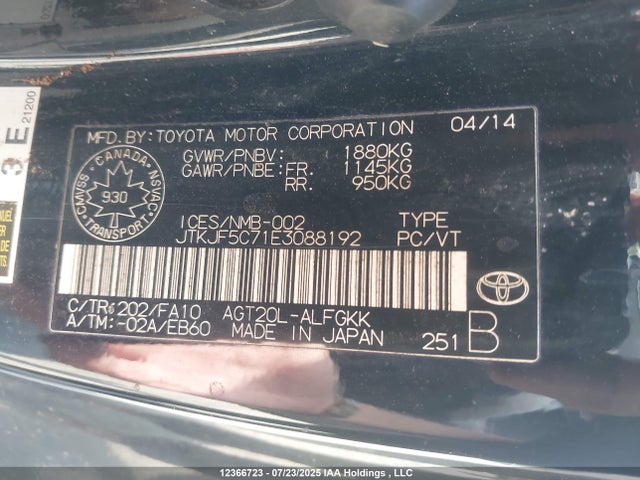 Scion 2ar-fe 2014 JTKJF5C71E3088192 Image 9