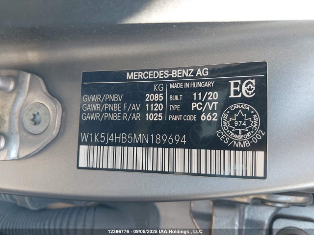 W1K5J4HB5MN189694 Mercedes-Benz m260