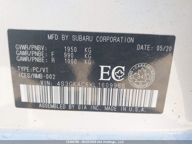 4S3GKAC6XL1609965 Subaru Impreza