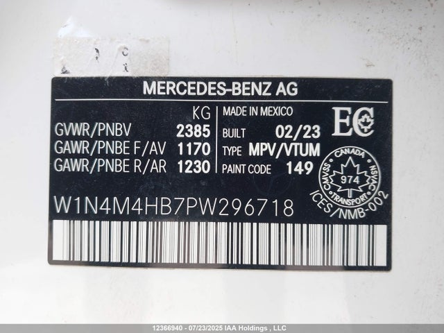W1N4M4HB7PW296718 Mercedes-Benz m260