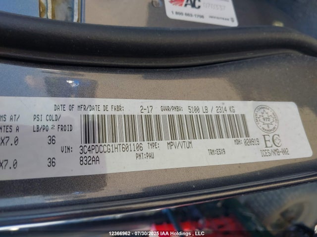 3C4PDCCG1HT601106 Dodge 2017