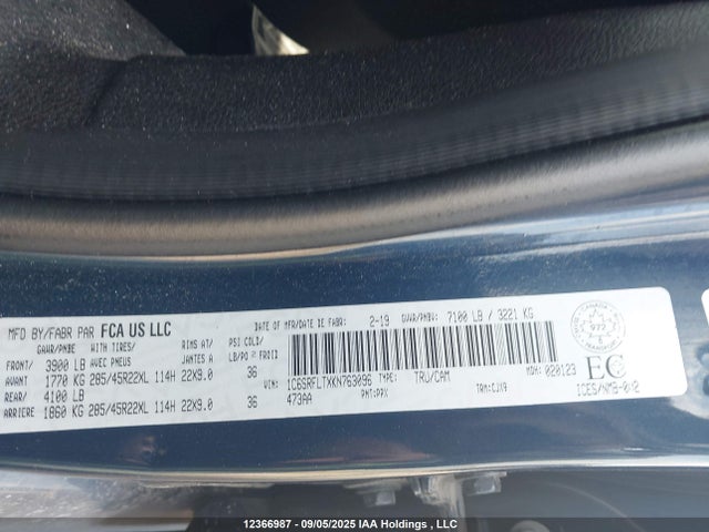 Dodge 1500 2019 1C6SRFLTXKN763096 Image 9