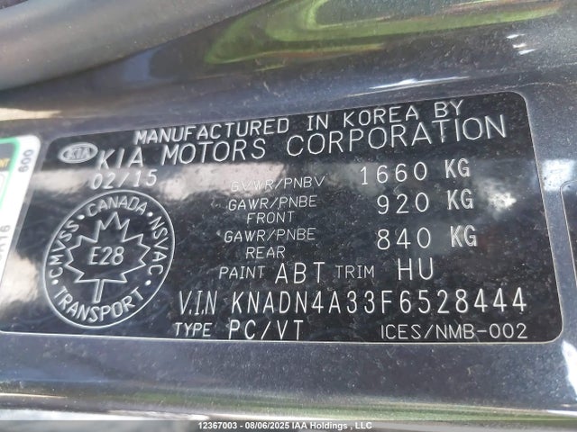 KIA dohc gamma 2015 KNADN4A33F6528444 Image 9