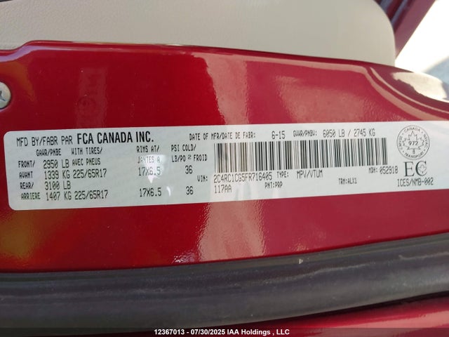 2C4RC1CG5FR716405 Chrysler Town and Country