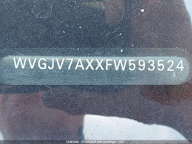 WVGJV7AXXFW593524 Volkswagen 2015