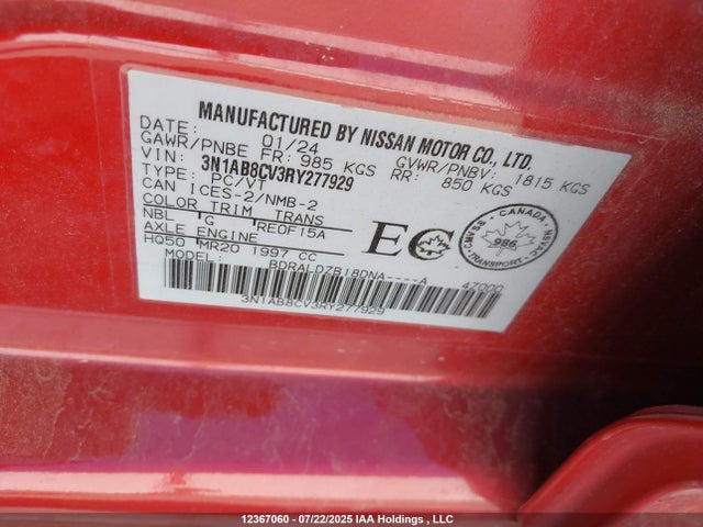 Nissan 2024 2024 3N1AB8CV3RY277929 Image 9