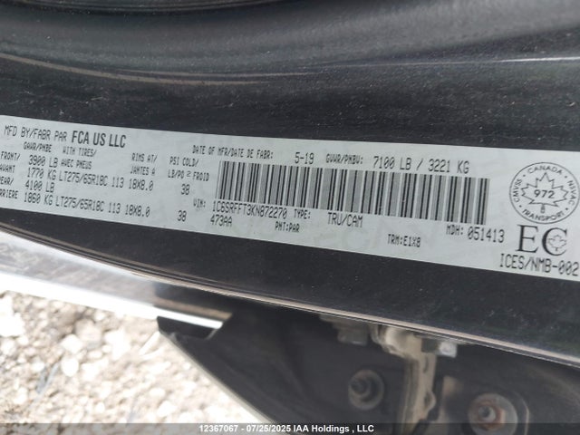 RAM 1500 2019 1C6SRFFT3KN872270 Image 9
