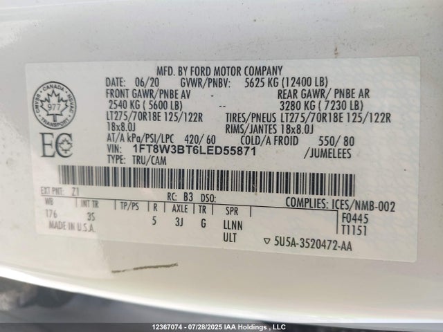 Ford F-350 2020 1FT8W3BT6LED55871 Image 9