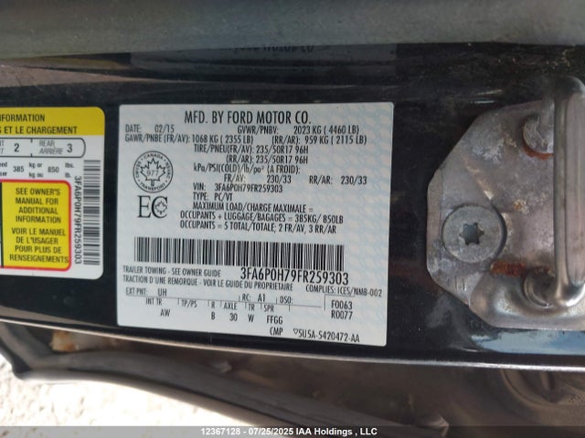 Ford 2015 2015 3FA6P0H79FR259303 Image 18
