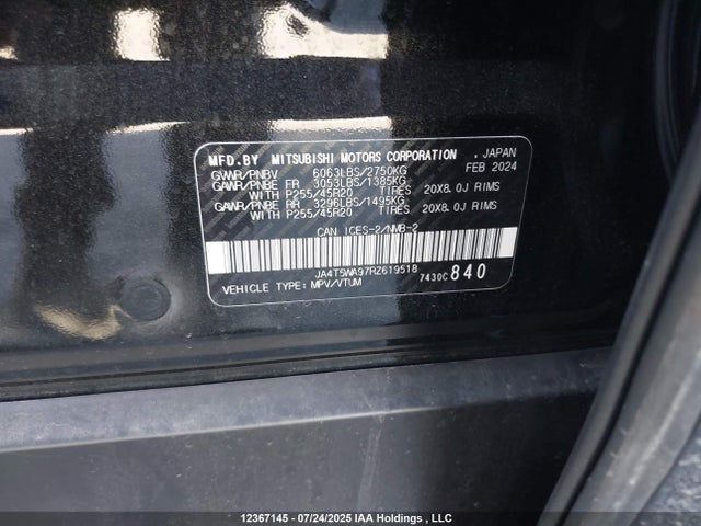JA4T5WA97RZ619518 Mitsubishi s91-ya1