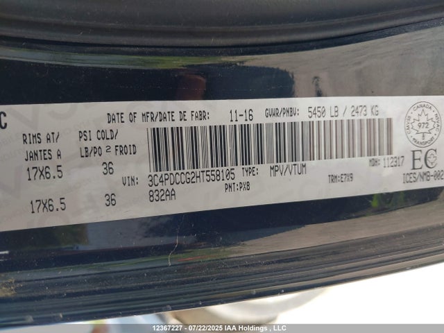 3C4PDCCG2HT558105 Dodge Journey