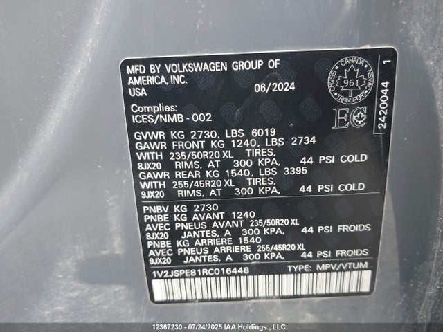Volkswagen 2024 2024 1V2JSPE81RC016448 Image 19