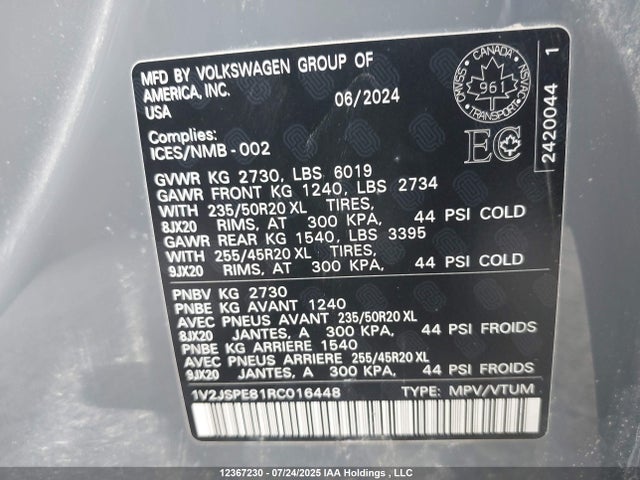 Volkswagen 2024 2024 1V2JSPE81RC016448 Image 9