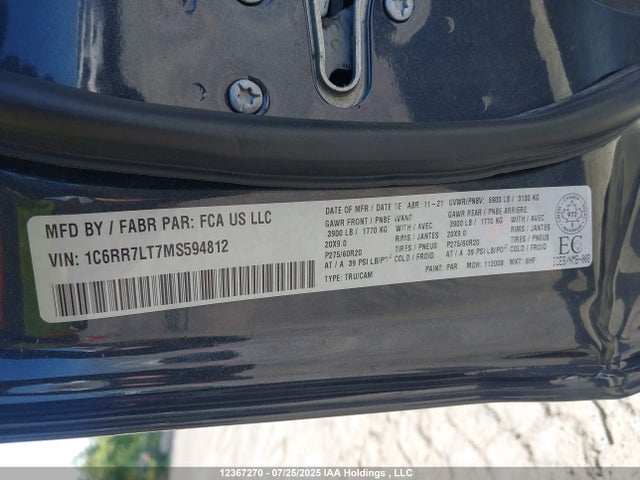 RAM 1500 2021 1C6RR7LT7MS594812 Image 9