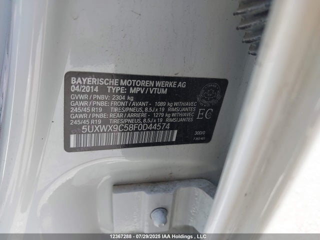 BMW X3 2015 5UXWX9C58F0D44574 Image 19