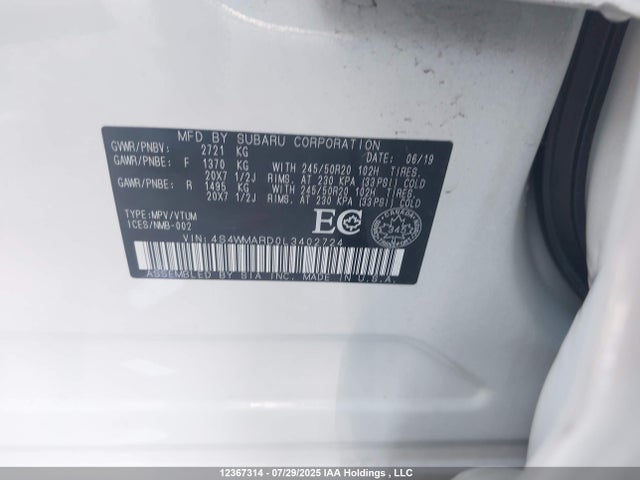 4S4WMARD0L3402724 Subaru Ascent