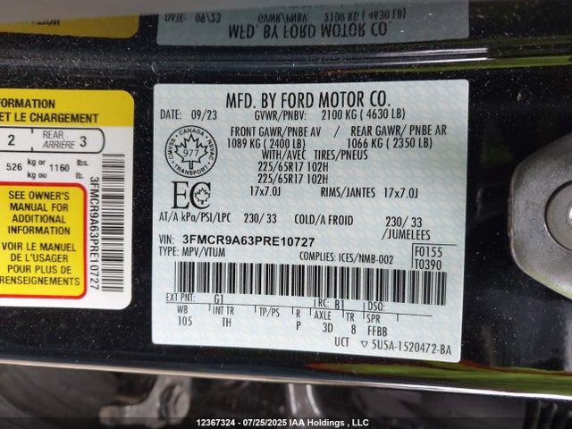 Ford dragon 2023 3FMCR9A63PRE10727 Image 9