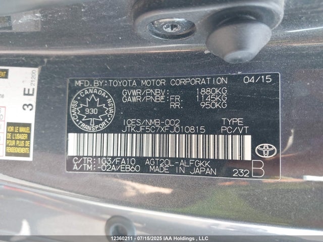Scion 2ar-fe 2015 JTKJF5C7XFJ010815 Image 18