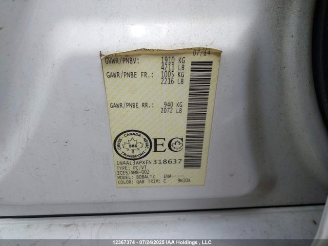 1N4AL3APXFN318637 Nissan 2015