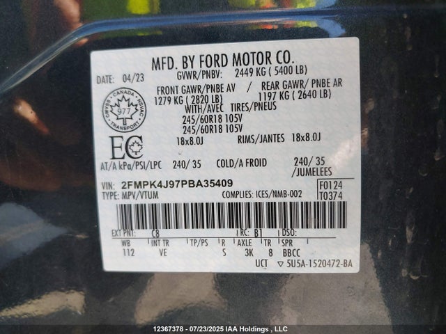 Ford gtdi 2023 2FMPK4J97PBA35409 Image 9