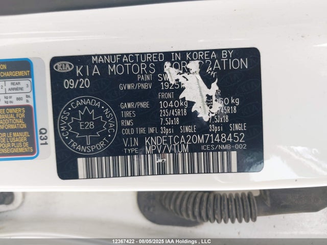 KIA gamma t-gdi 2021 KNDETCA20M7148452 Image 9
