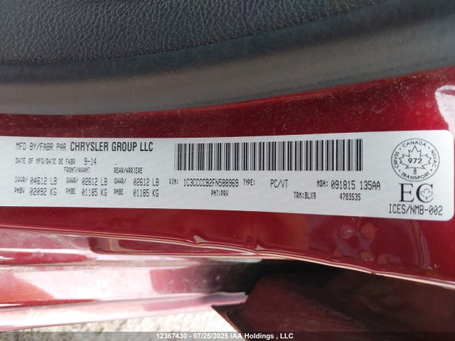 Chrysler 200 2015 1C3CCCCB2FN588969 Image 9