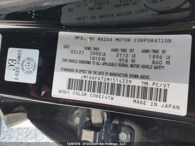 Mazda pe 2021 JM1DKFD72M1514339 Image 9