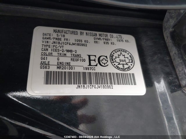 JN1BJ1CP4JW180962 Nissan ROGUE SPORT
