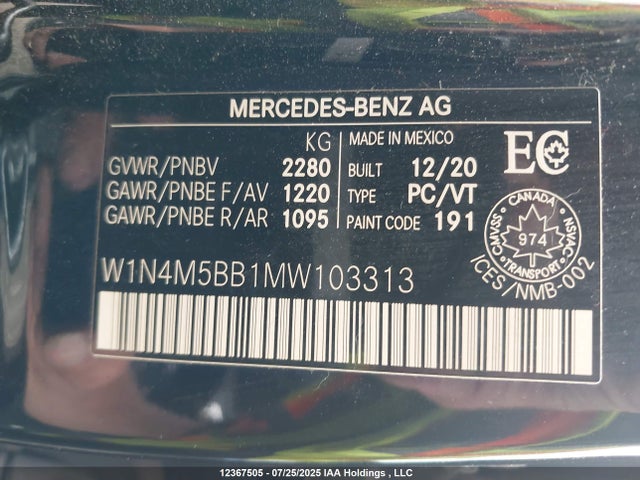 W1N4M5BB1MW103313 Mercedes-Benz m260