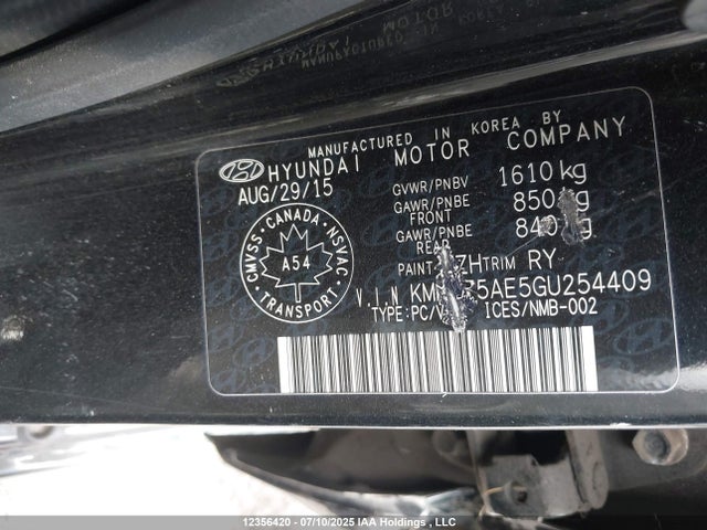 KMHCT5AE5GU254409 Hyundai dohc gdi gamma