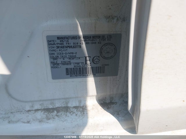 3N1AB7AP9HL637778 Nissan 2017