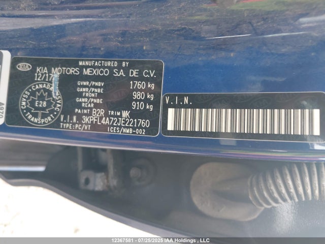 KIA mpi nu 2018 3KPFL4A72JE221760 Image 9