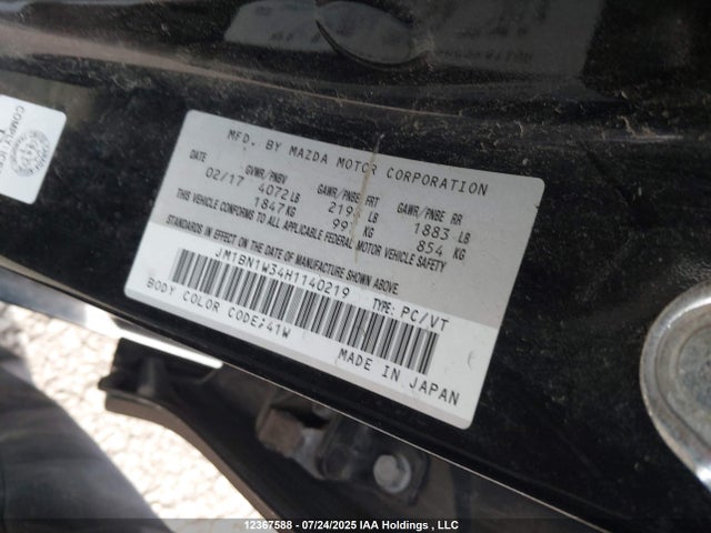 JM1BN1W34H1140219 Mazda py