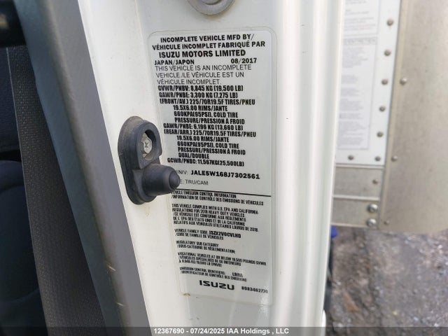 Isuzu I1b - 4hk1tc 2018 JALE5W168J7302561 Image 9