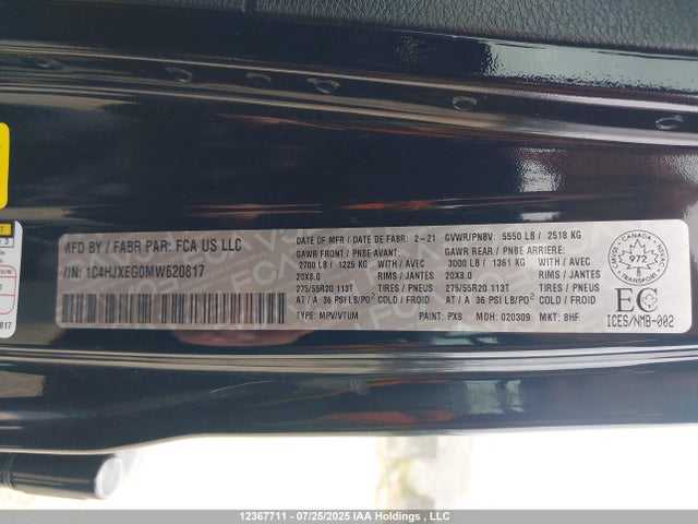 1C4HJXEG0MW620817 Jeep Wrangler