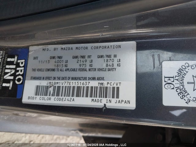 JM1BM1V77E1151637 Mazda pe