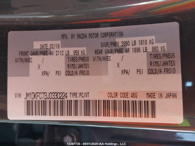 JM1DKFC73J0330224 Mazda pe
