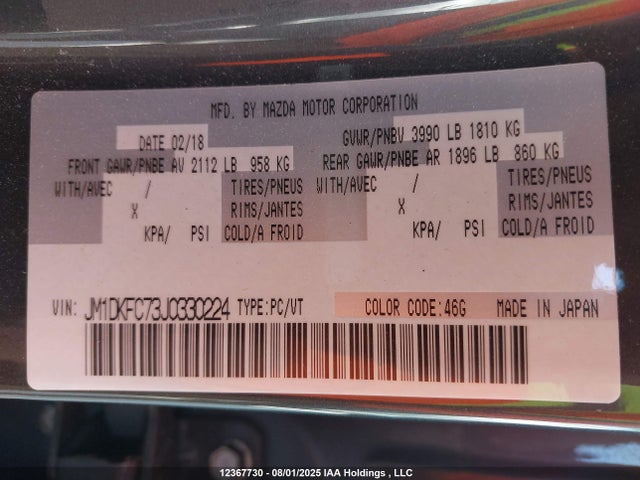 JM1DKFC73J0330224 Mazda pe