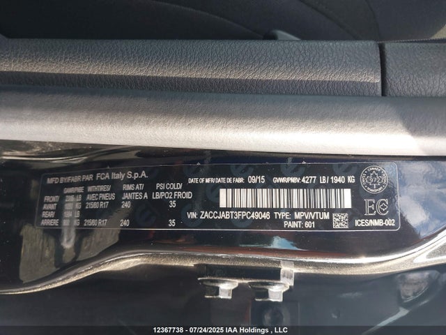ZACCJABT3FPC49046 Jeep 2015