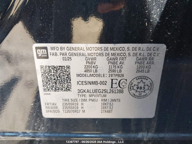 3GKALUEG2SL261388 GMC lsd
